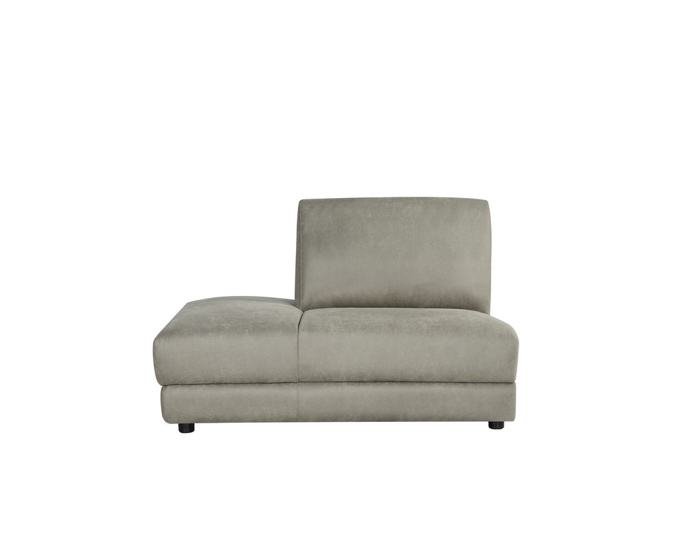 Bank Tivoli - Taupe - Micro Suede - Ottomane Links Voorstaand