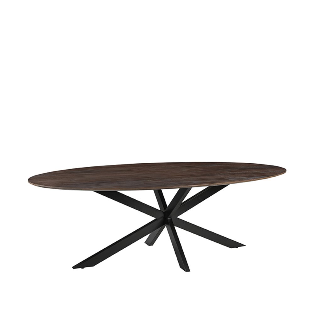 Eetkamertafel James - Espresso - Mangohout - 240 cm - Ovaal