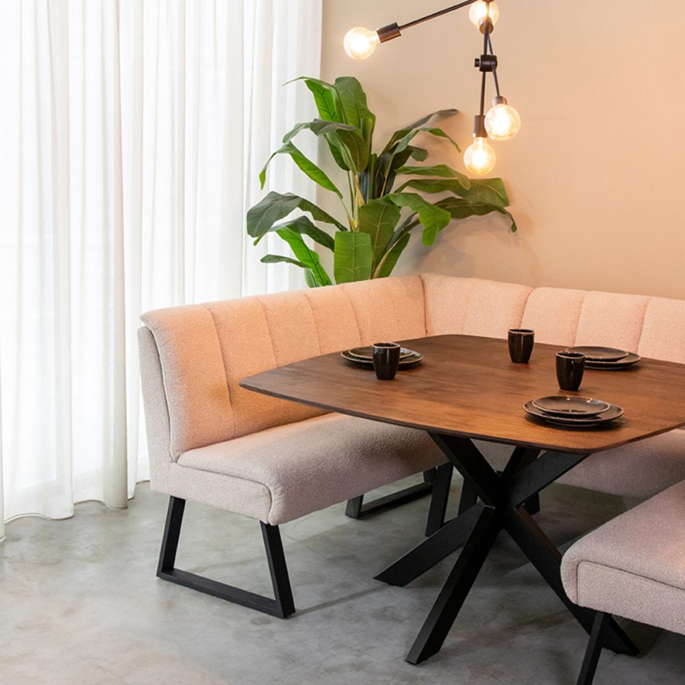 Eetkamertafel Blake - Espresso - Mangohout - 140x140 cm