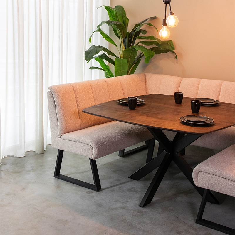 Eetkamertafel Blake - Espresso - Mangohout - 130 cm - Rond