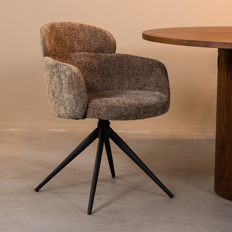 Eetkamerstoel Levi - Hunter - Elite - Zwart Metalen Frame