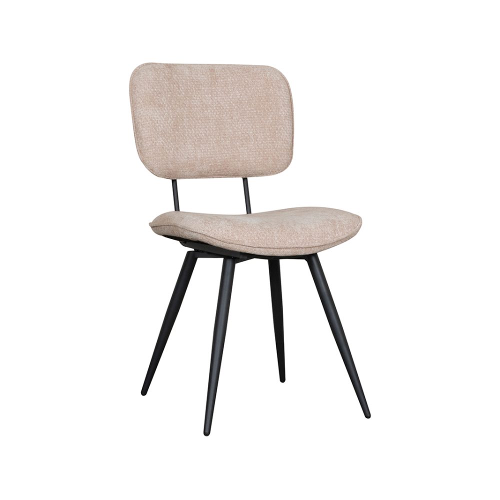 Eetkamerstoel Liva - Clay - Elite - Zwart Metalen Frame