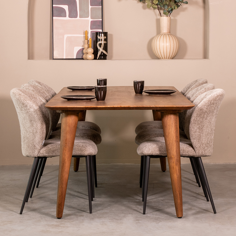 Eetkamertafel Fly - Nature Smooth - Mangohout - 220 cm