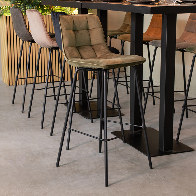 Barkruk Bistro - Hunter - Fluweel - Hoog