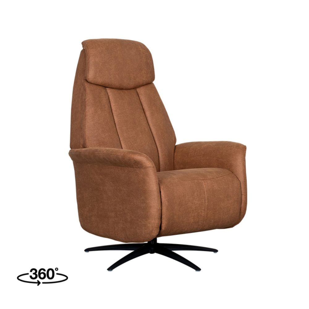 Fauteuil Oslo - Cognac - Micro Suede - 1-Motorig