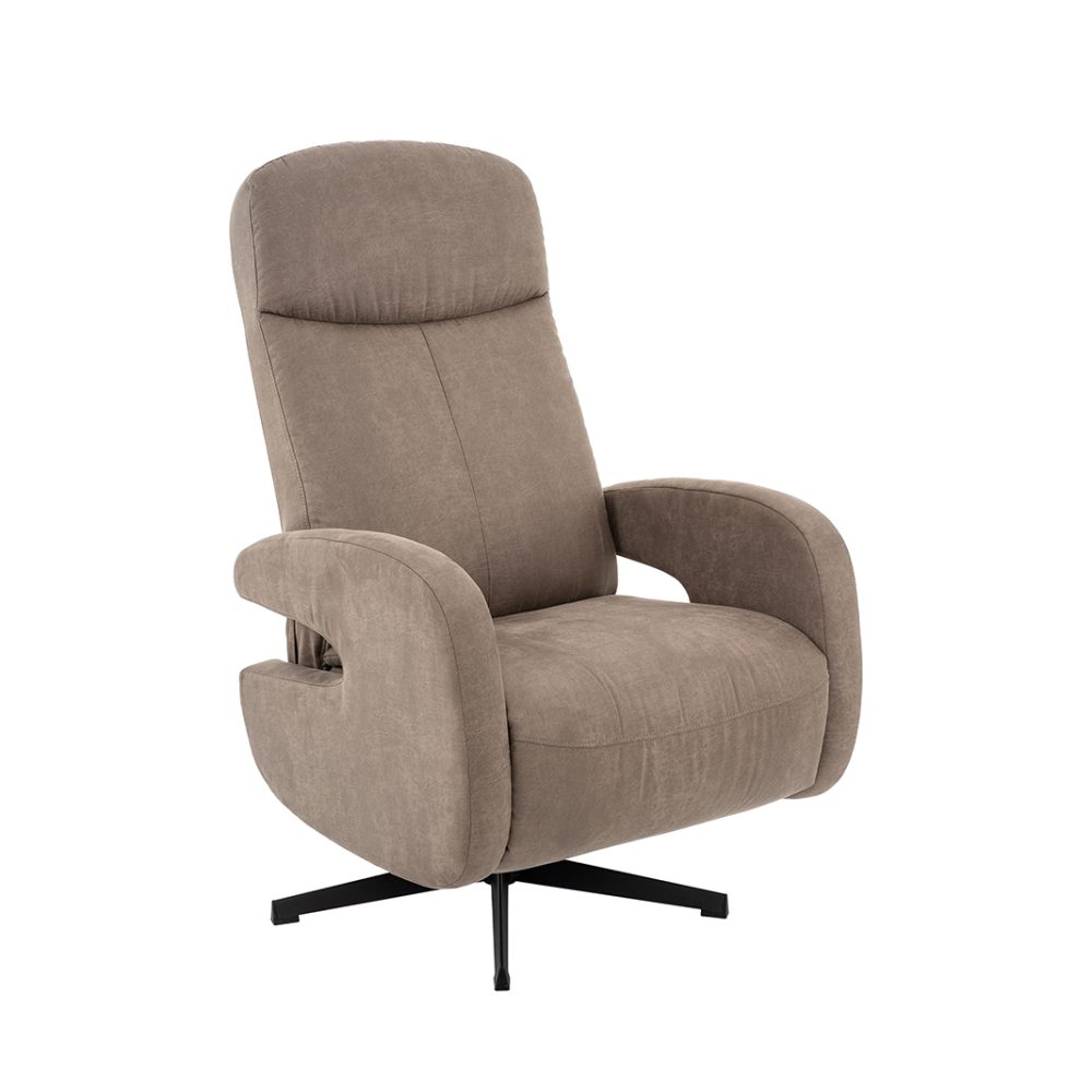 Fauteuil Esbjerg - Taupe - Micro Suede - Manueel Verstelbaar