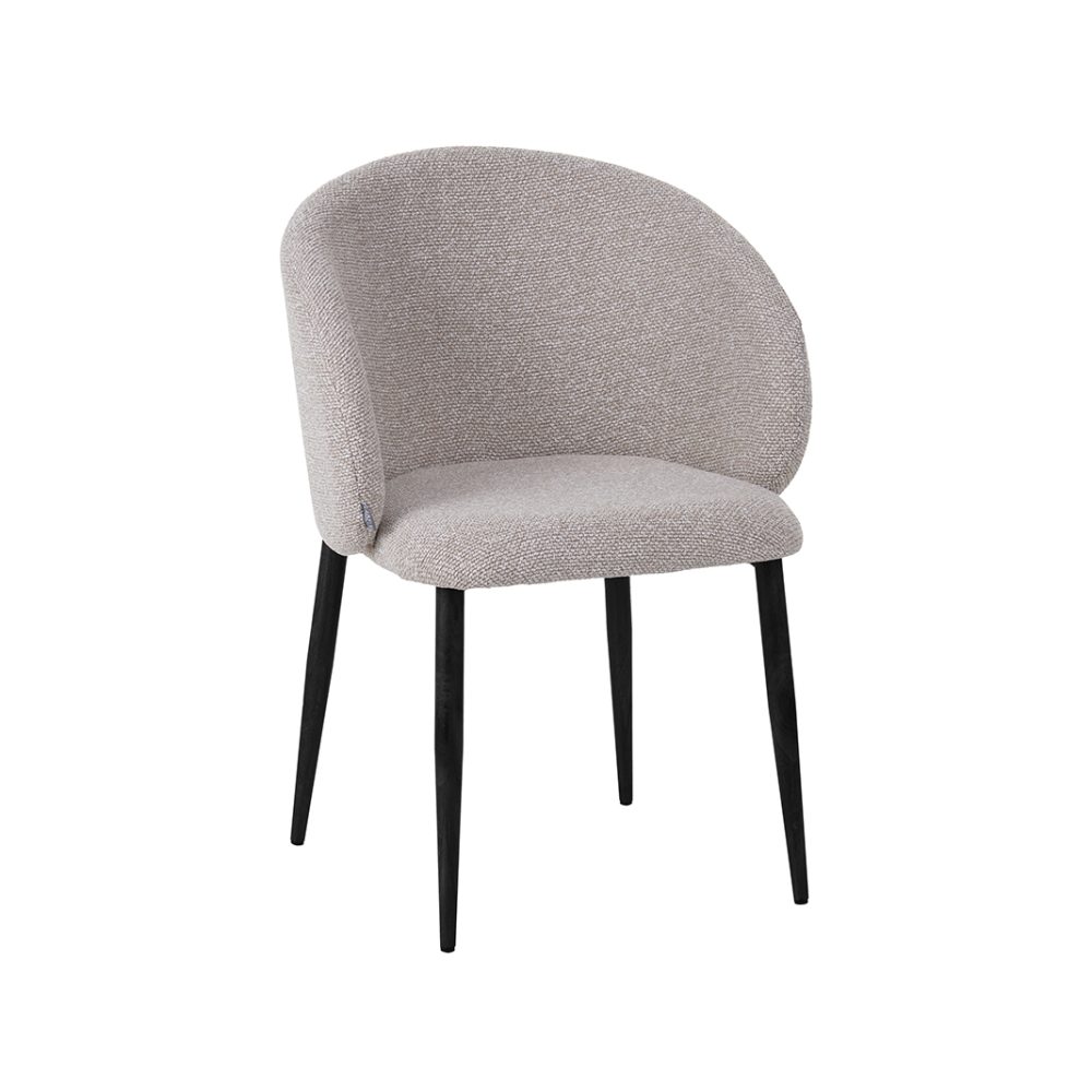 Eetkamerstoel Yuki - Naturel - Royal Boucle - Taupe Metalen Frame