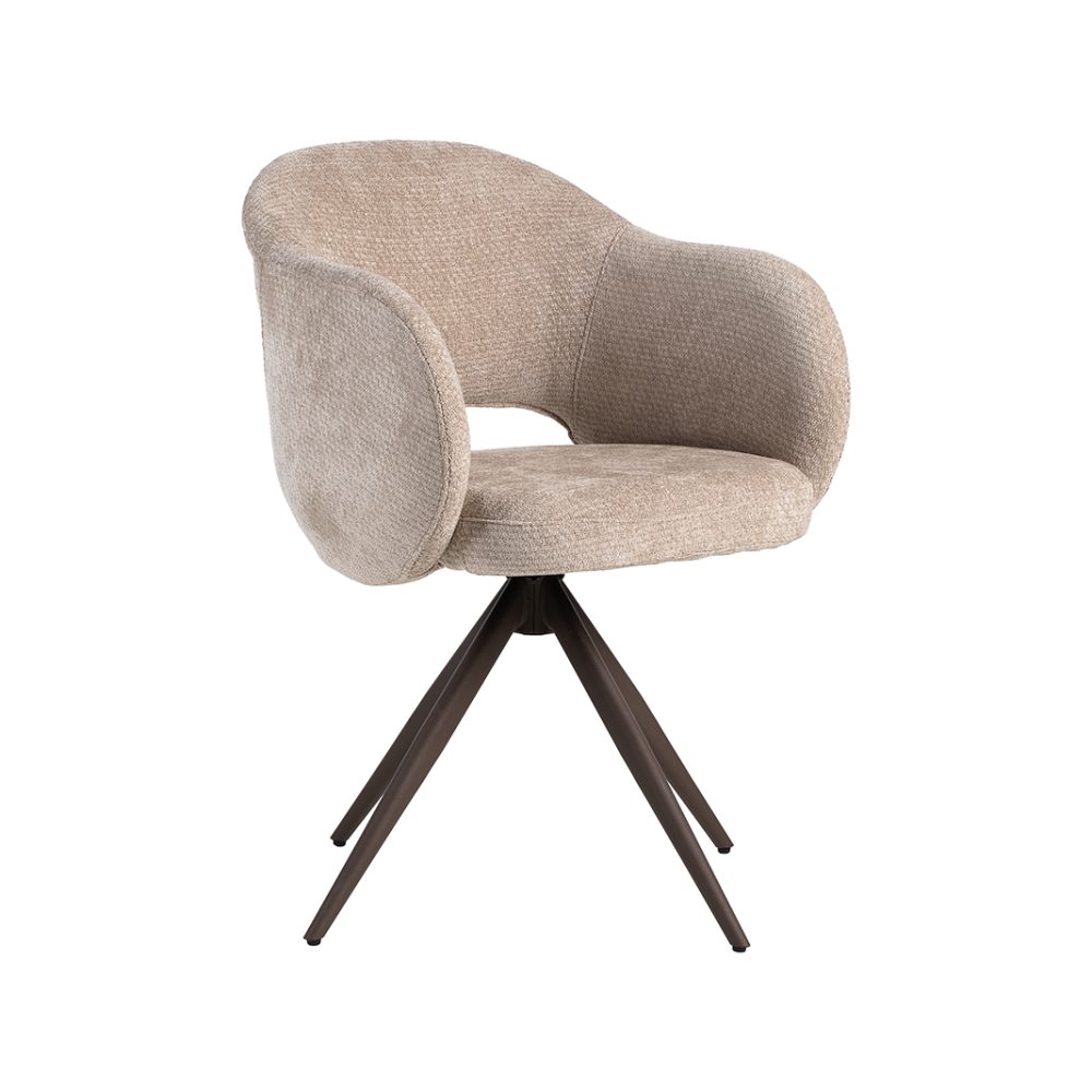 Eetkamerstoel Lela - Clay - Elite - Brons Metalen Frame