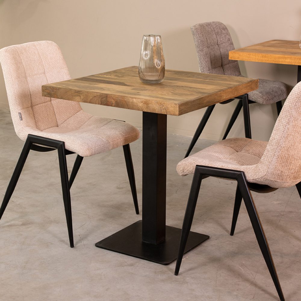 Eetkamertafel Tafelblad Straight Edge - Naturel - Mangohout - 70 cm Straight