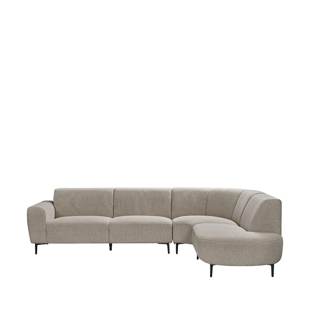 Hoekbank Mauro - Mushroom - Royal Boucle - Rechts Voorstaand