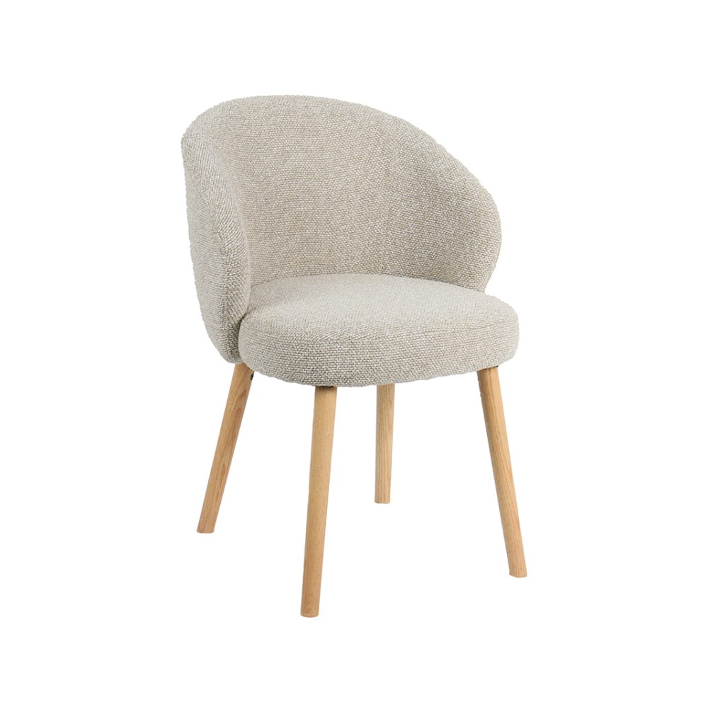 Eetkamerstoel Shiro - Naturel - Royal Boucle - Naturel Houten Frame