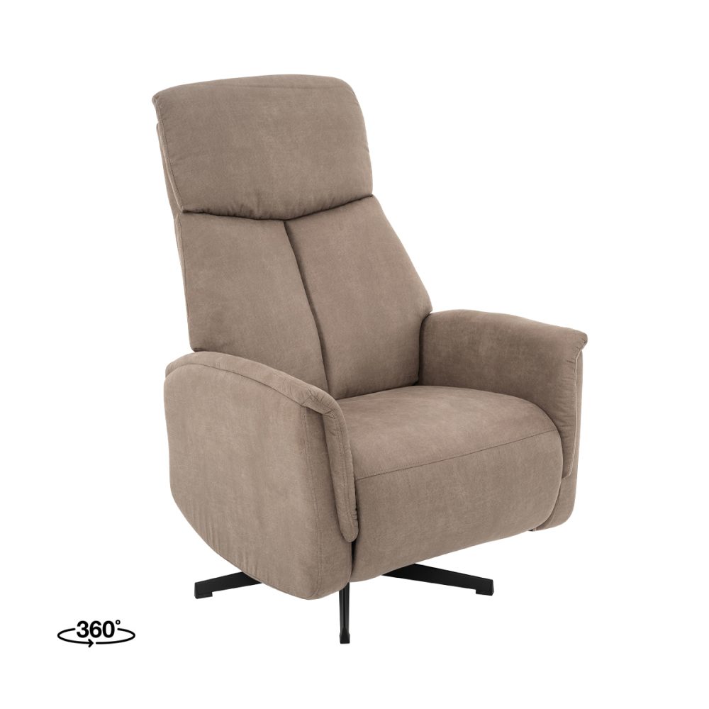 Fauteuil Helsinki - Taupe - Micro Suede - Manueel Verstelbaar