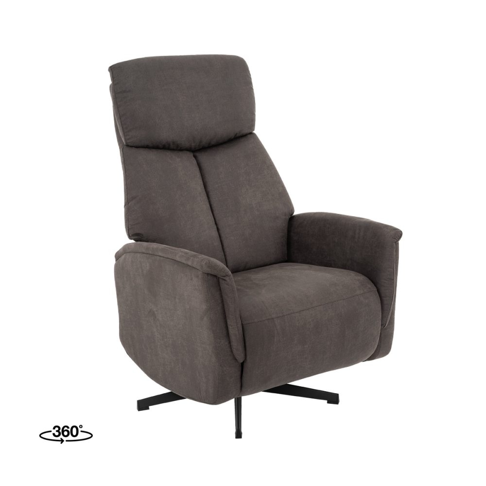 Fauteuil Helsinki - Antraciet - Micro Suede - Manueel Verstelbaar