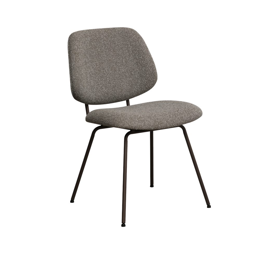 Eetkamerstoel Ravenna - Mushroom - Royal Boucle - Brons Metalen Frame