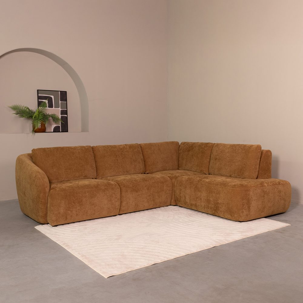 Hoekbank Matteo - Dark Honey - Maloy - Rechts Voorstaand