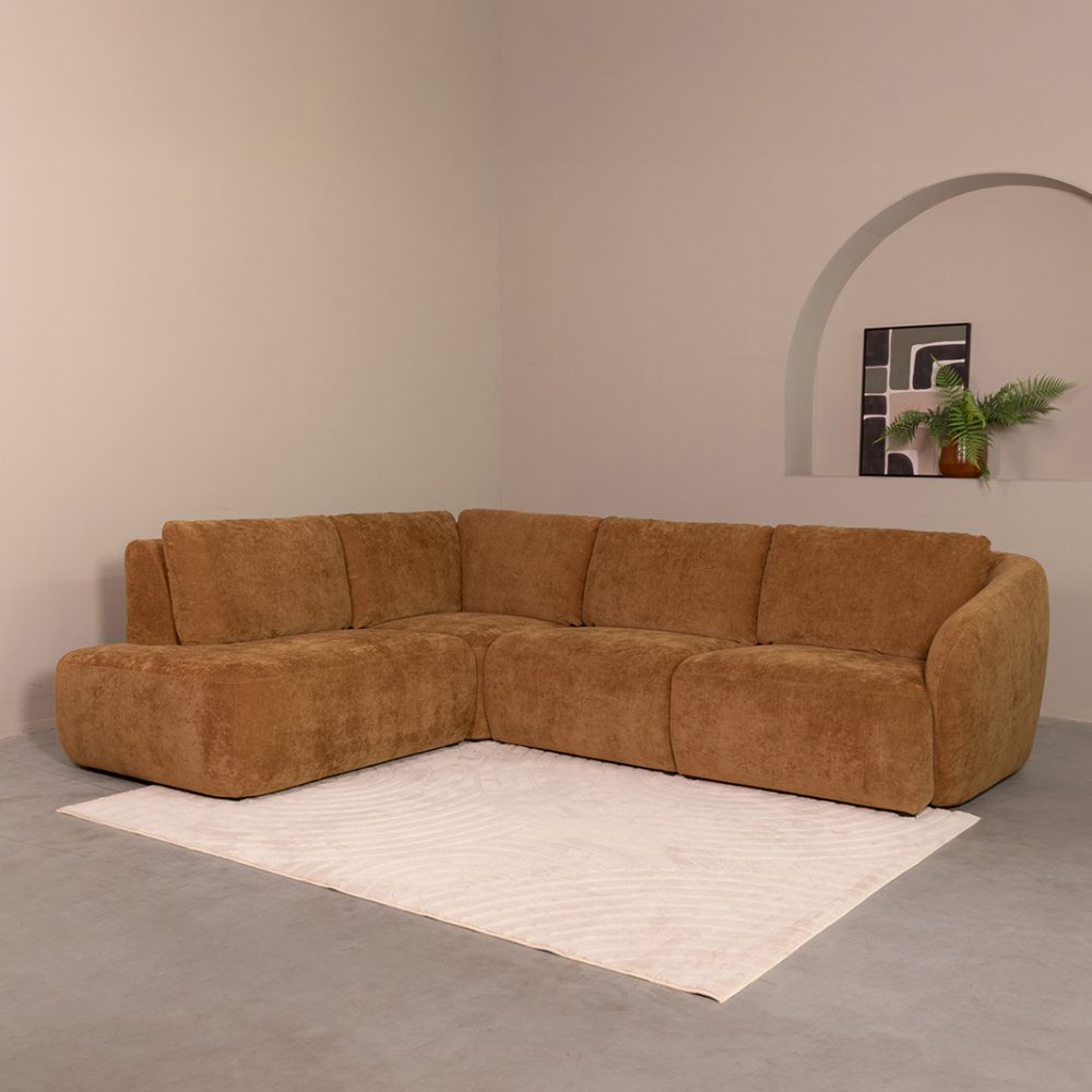 Hoekbank Matteo - Dark Honey - Maloy - Links Voorstaand