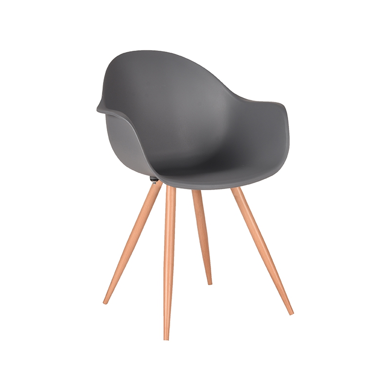 Eetkamerstoel Parma - Antraciet - PP - Naturel Houtlook Frame