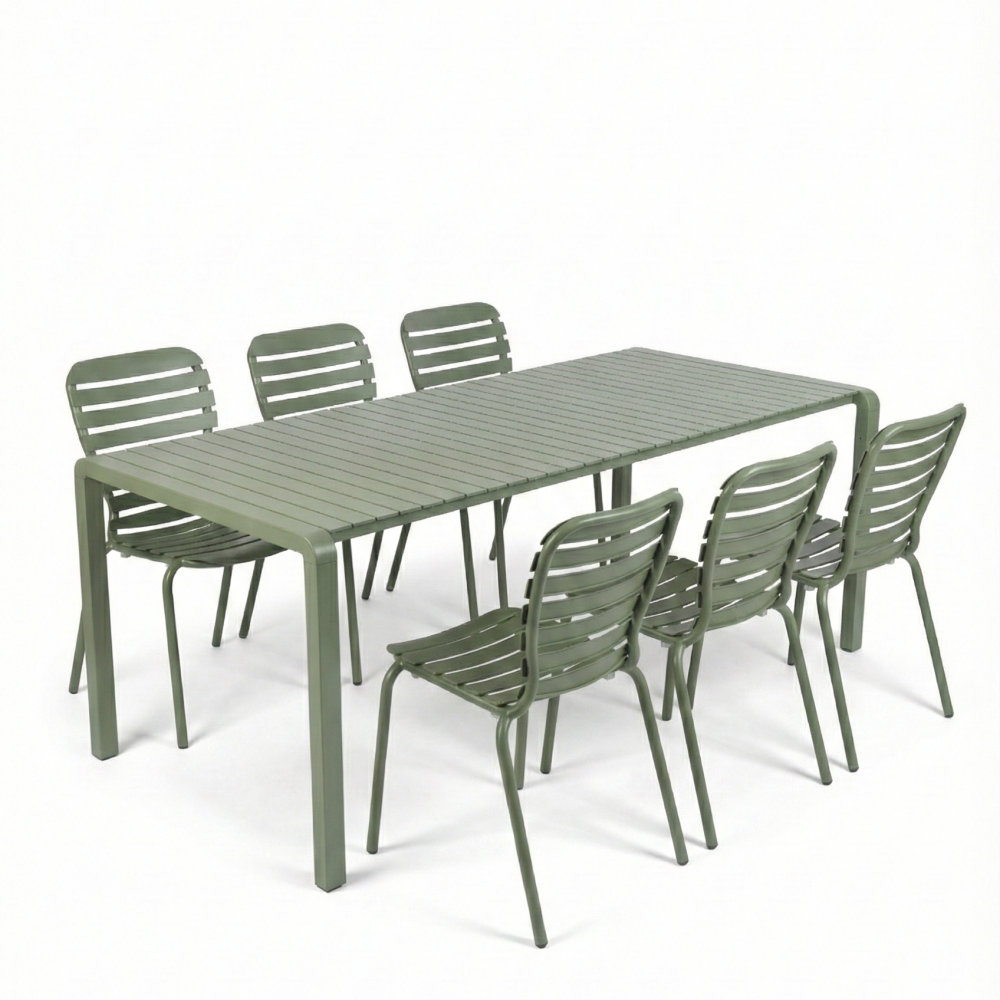 Set Garden Table Vondel 214 + 6 Chair Vondel Green