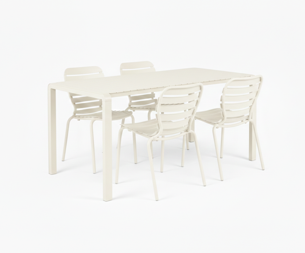 Set Garden Table Vondel 168,5 + 4 Chair Vondel White