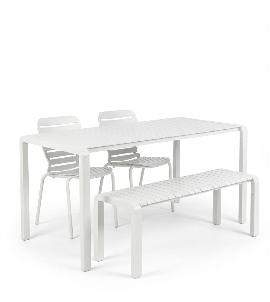 Set Garden Table Vondel 168,5 + 2 Chair + Bench Vondel White