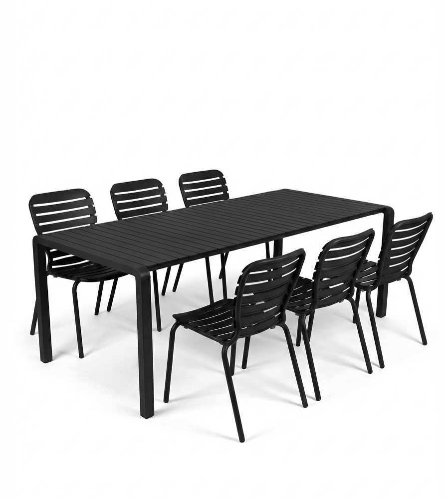 Set Garden Table Vondel 214 + 6 Chair Vondel Black