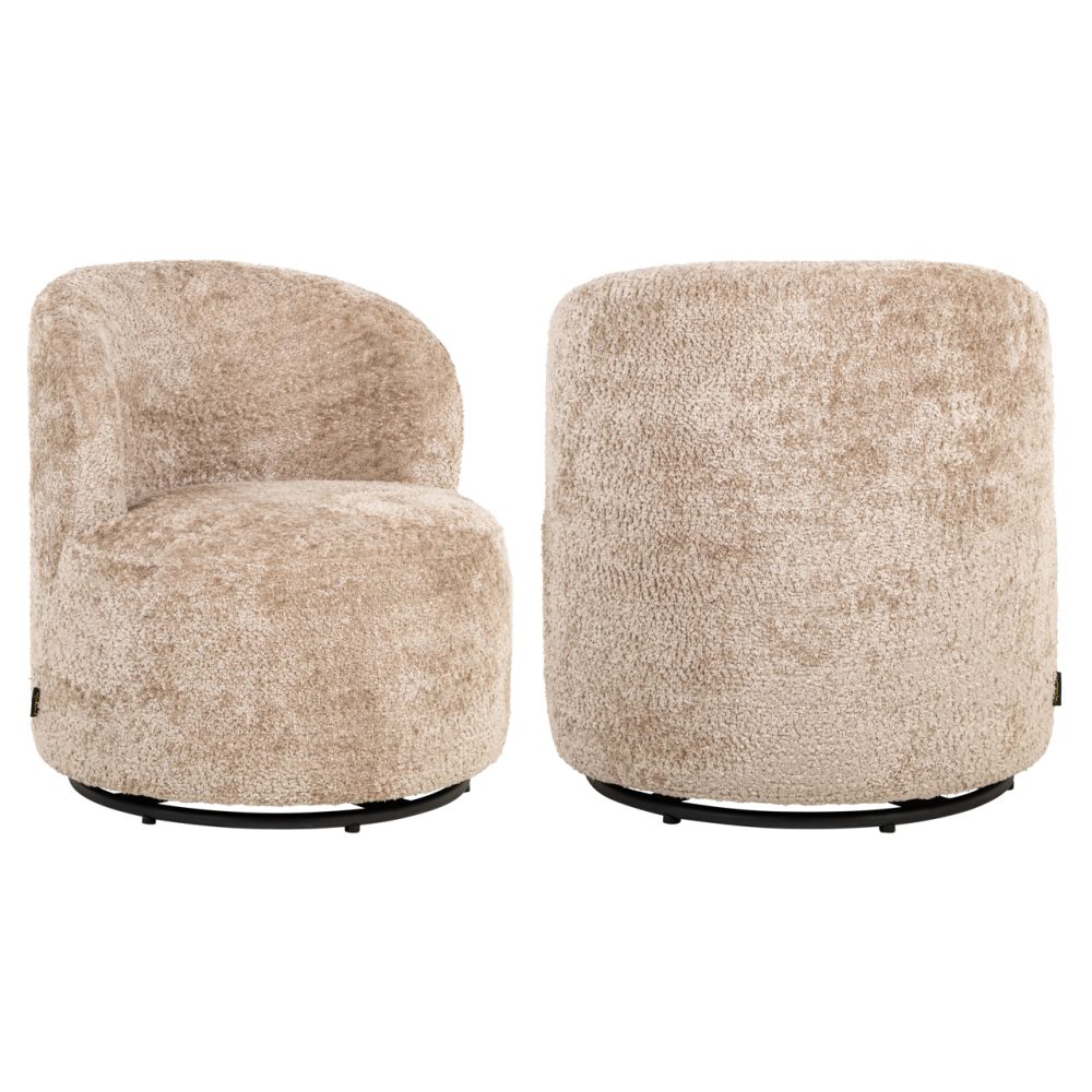 Lounge stoel Jackie sheep natural swivel kids