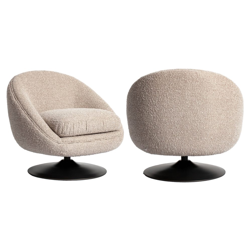 Lounge stoel Nodo natural chunky swivel