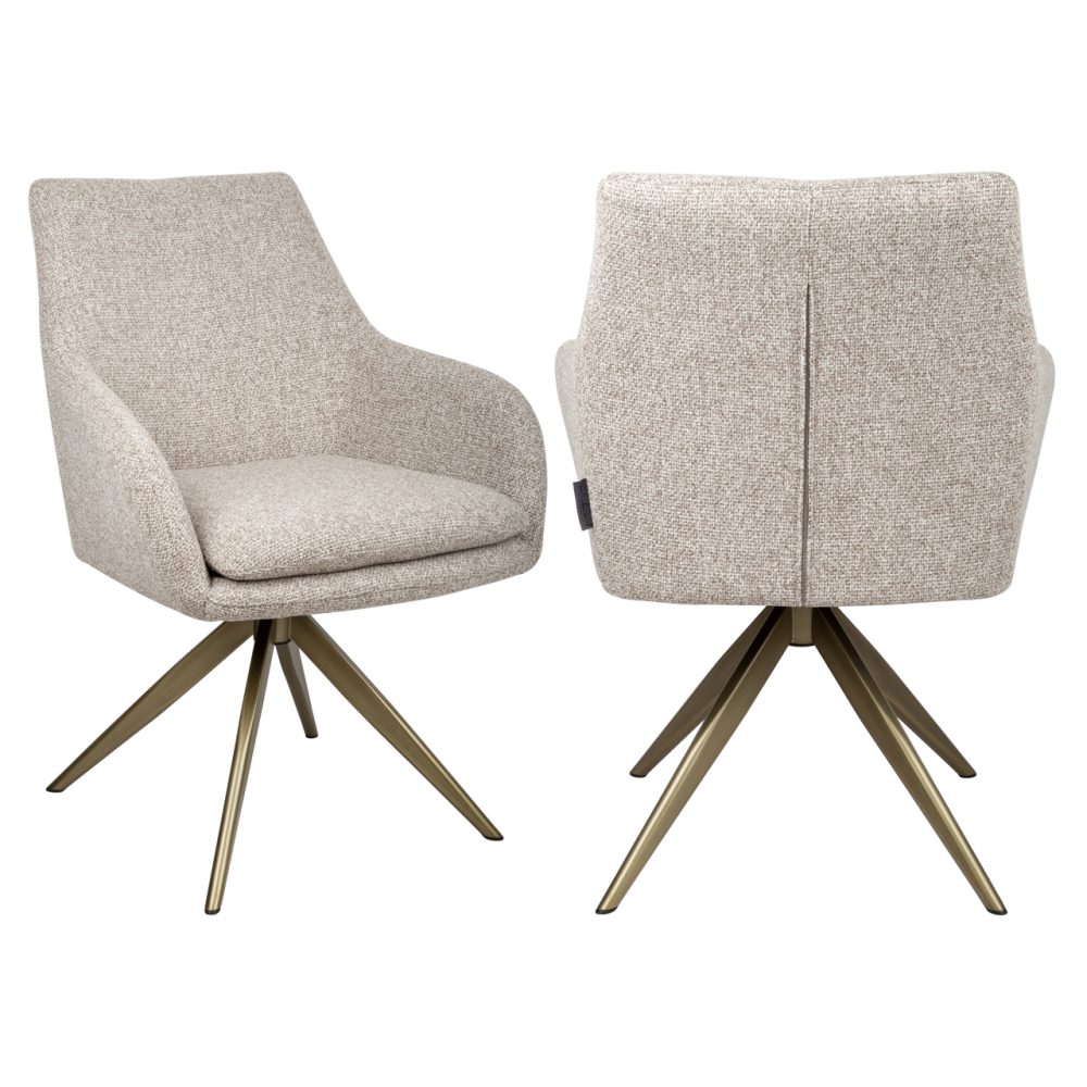 Eetkamerstoel Lisonne cayenne brown swivel fire retardant