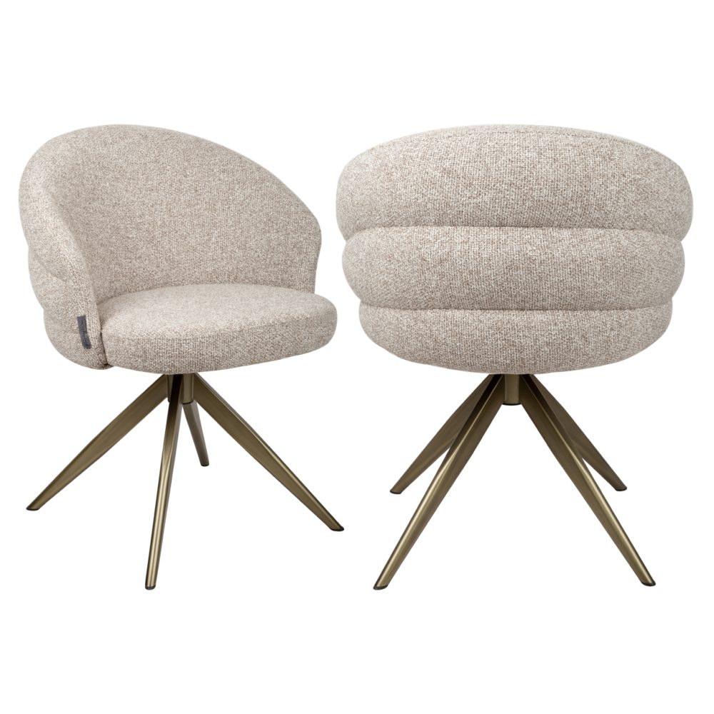 Eetkamerstoel Zendaya cayenne brown swivel fire retardant