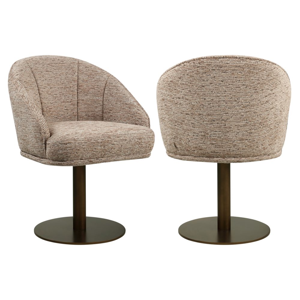 Eetkamerstoel Beverly mocca linear swivel