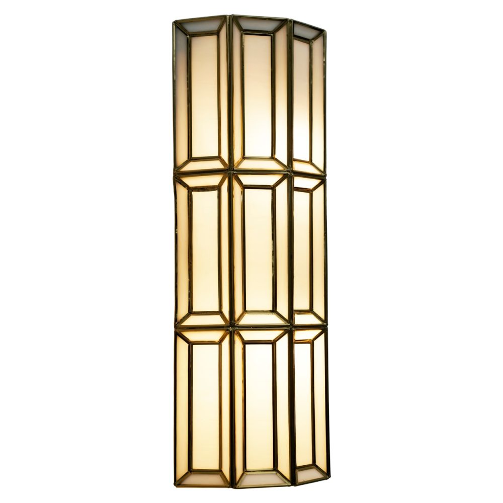 Wandlamp Opal brass antique