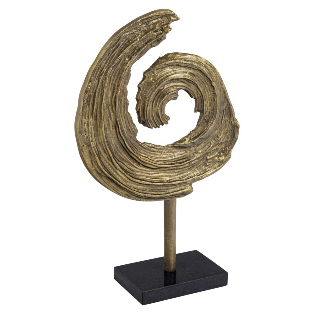 Decoratief object Swirl brass antique
