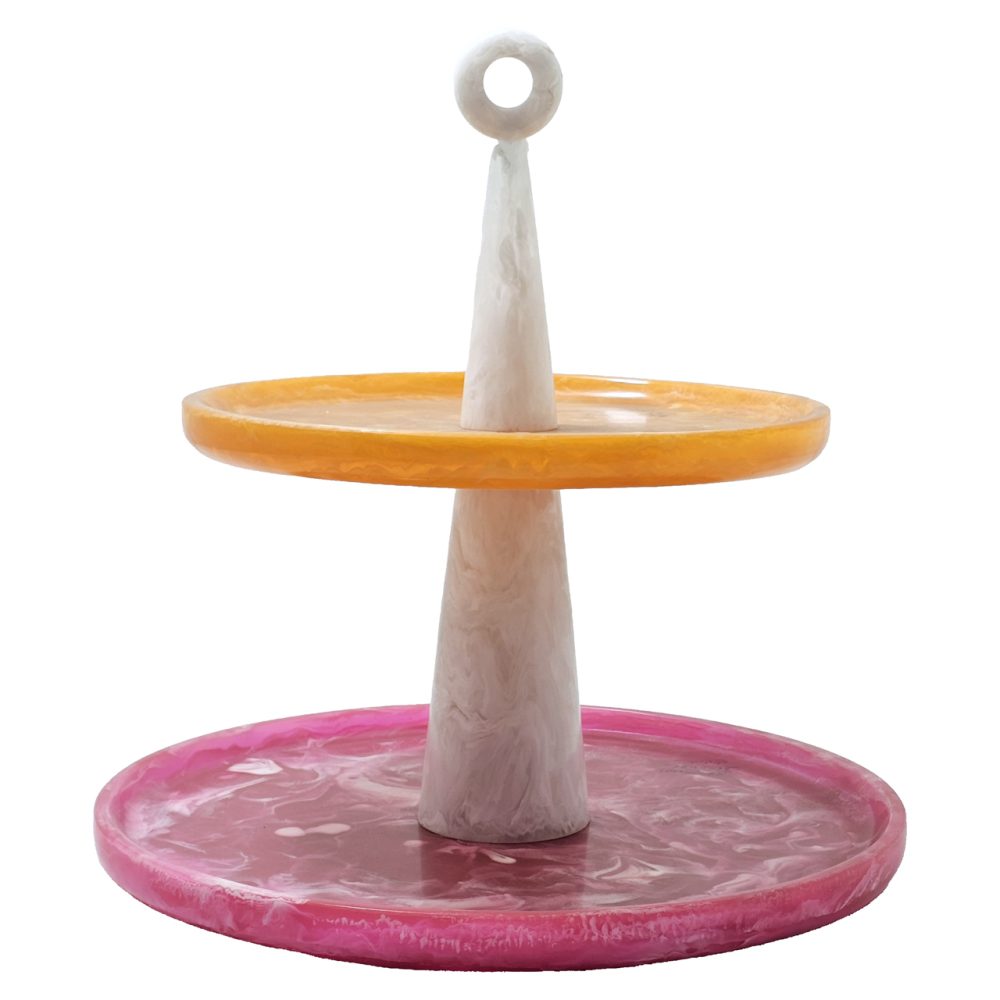 Taartplateau Posy pink/orange