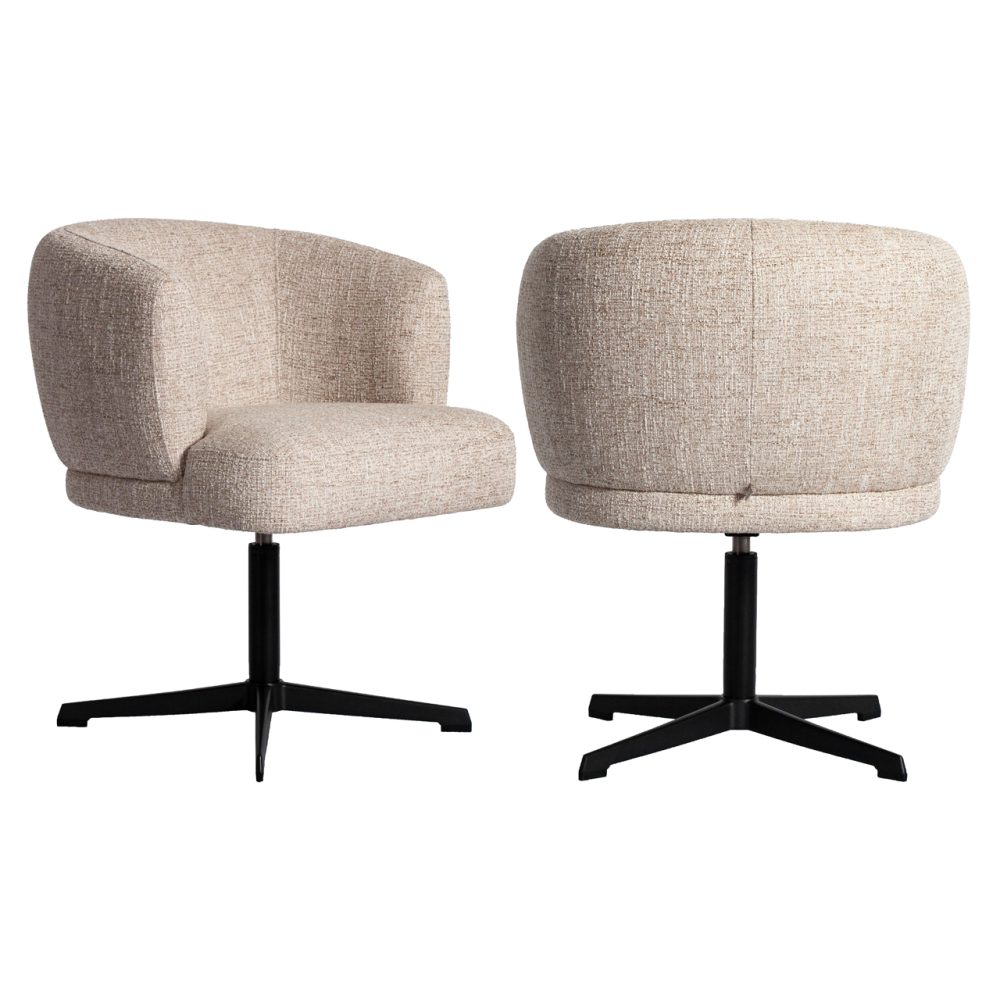 Eetkamerstoel Dinan cream tweed fire retardant - swivel