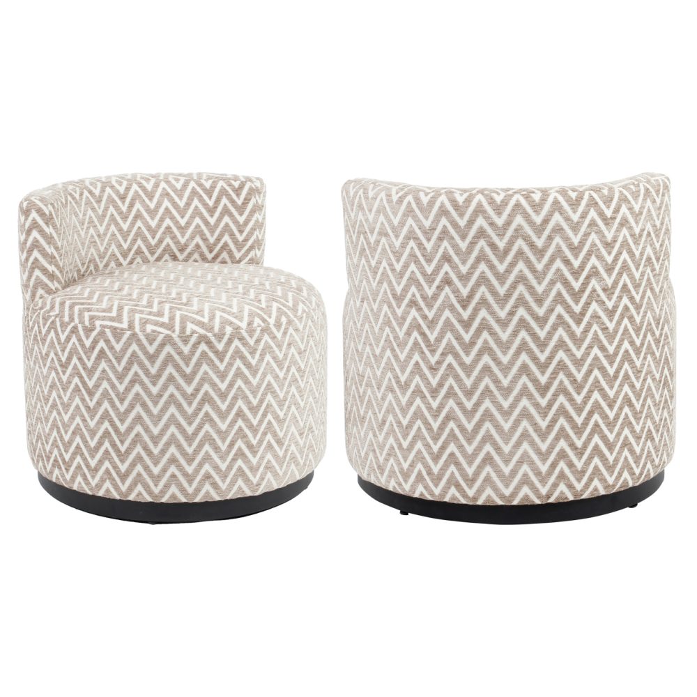 Lounge stoel Franny sand chevron