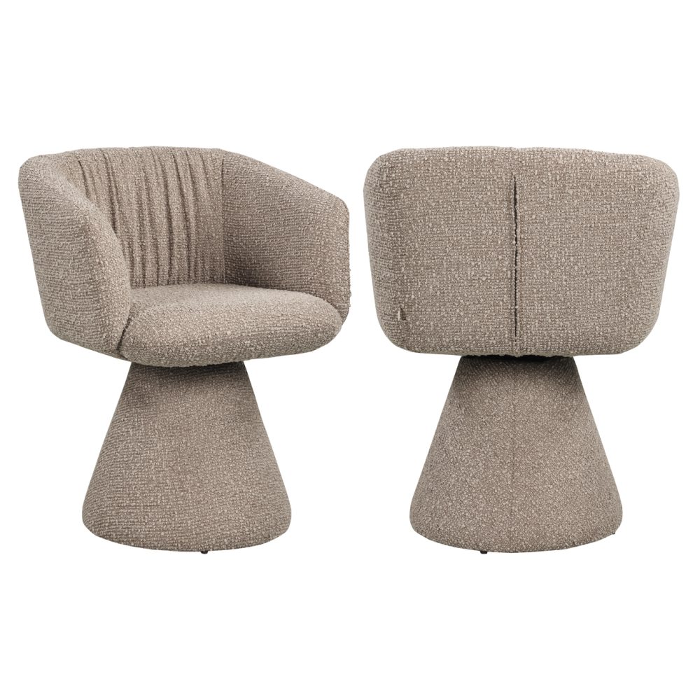 Eetkamerstoel Madeline mocca chunky swivel