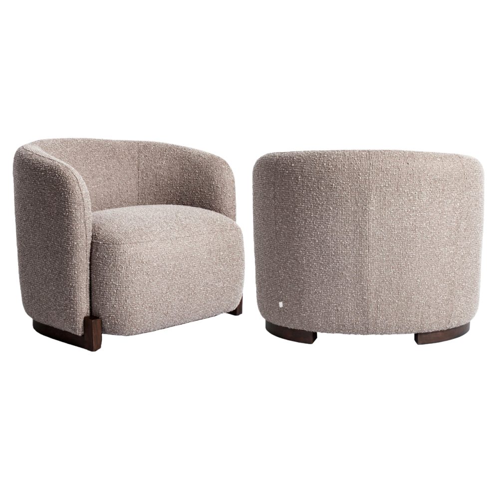 Lounge stoel Hannah mocca chunky fire retardant