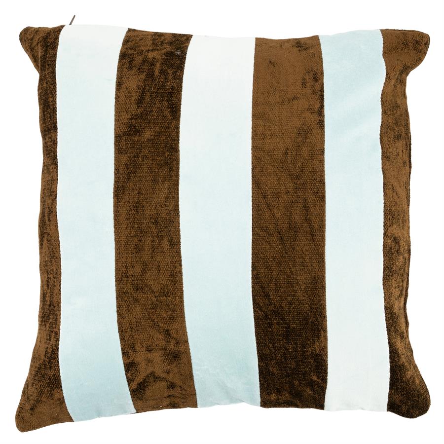 Stripey 45x45 cm - light blue / brown
