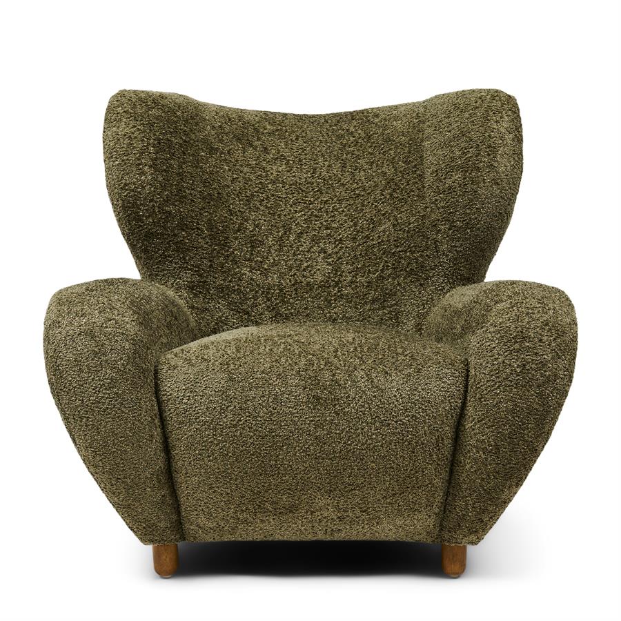 Courchevel Wing Chair Vintage Velvet Forest Green