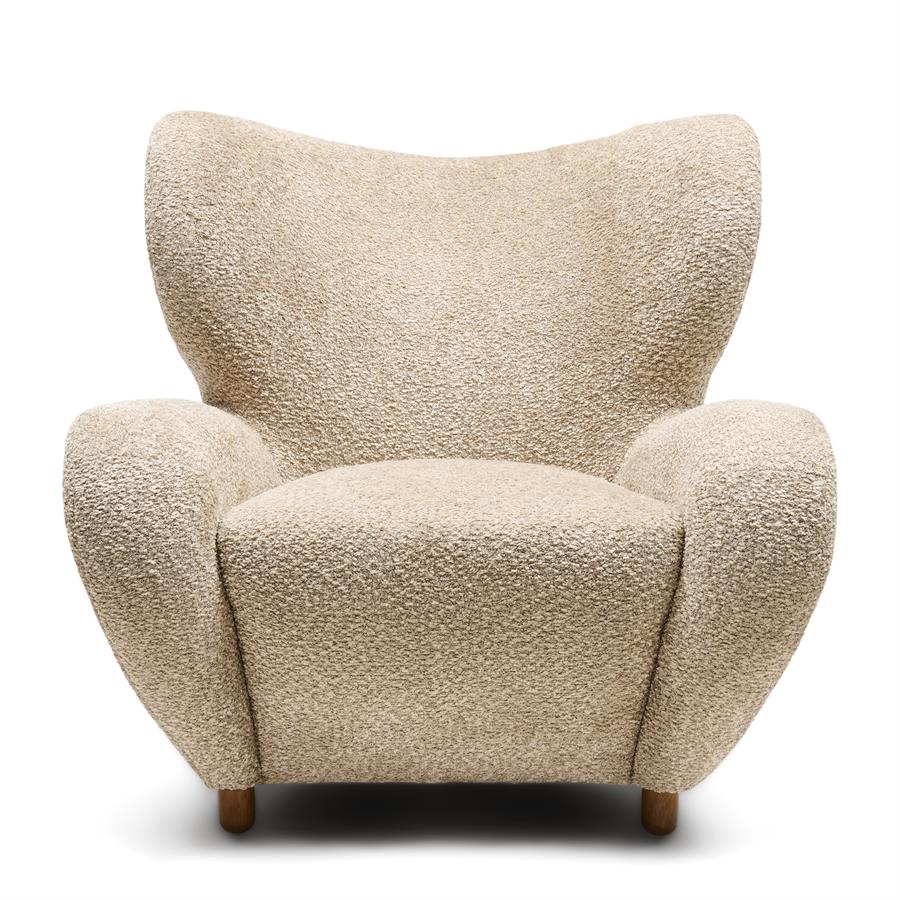 Courchevel Wing Chair Vintage Velvet Sterling Silver