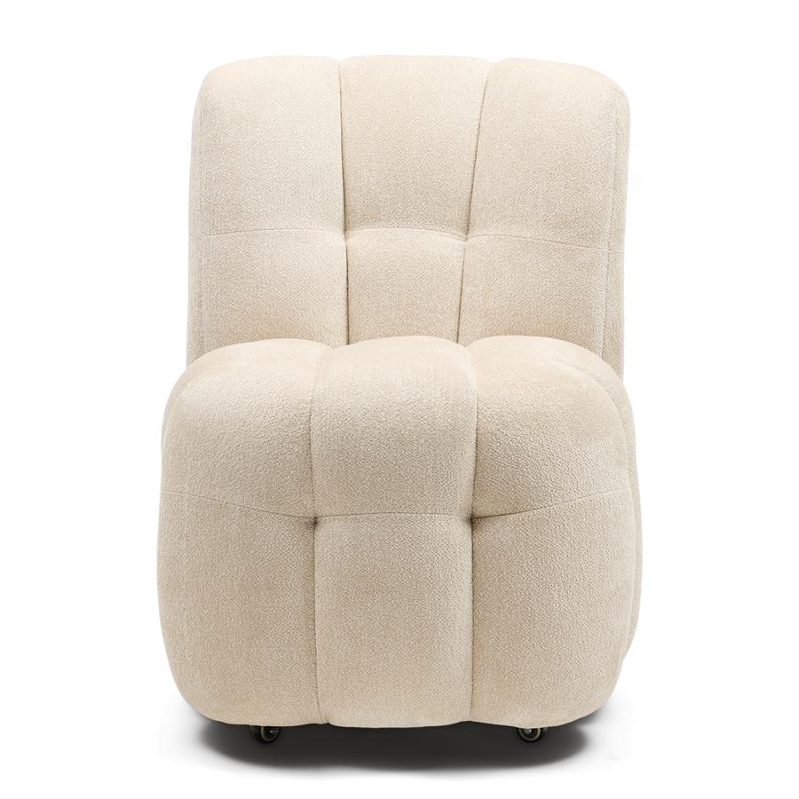 Davos Dining Chair w/wheels, Soft Weave Off White