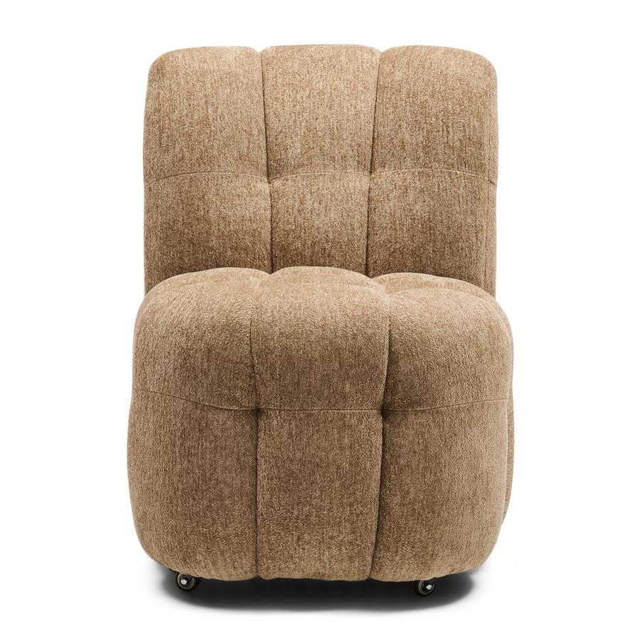 Davos Dining Chair w/wheels, Soft Weave Warm Taupe