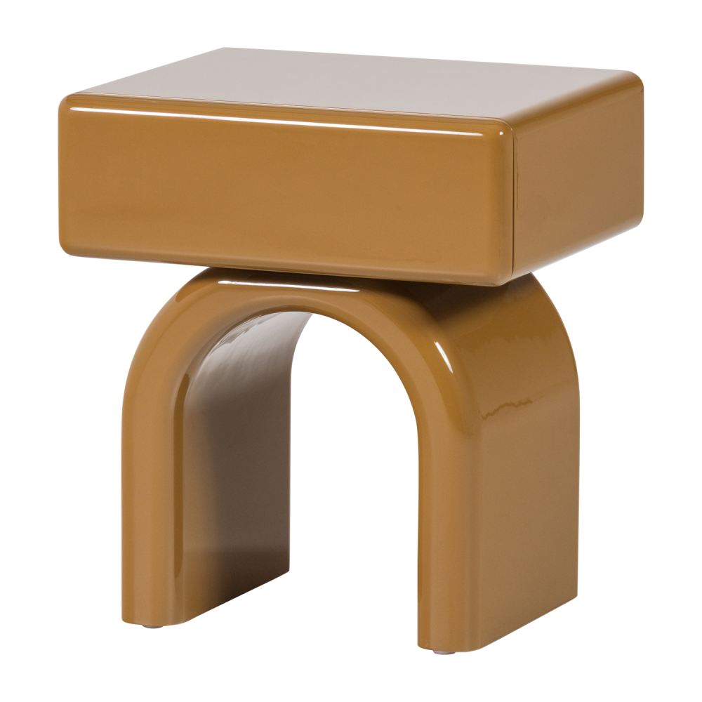 ZOREL LADEKAST/NACHTKASTJE HOUT HOOGGLANS HONINGGEEL [fsc]