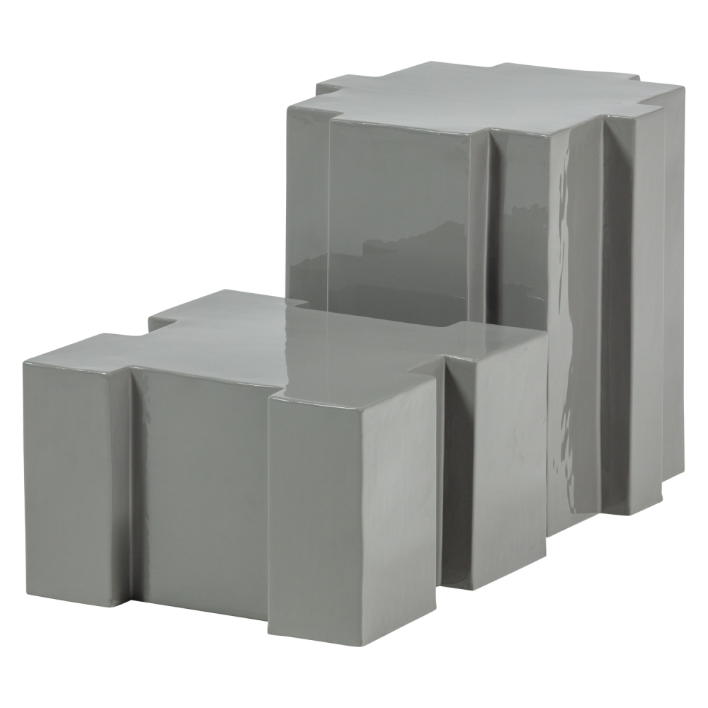 JASMIR BIJZETTAFELS METAAL GRIJS - SET VAN 2