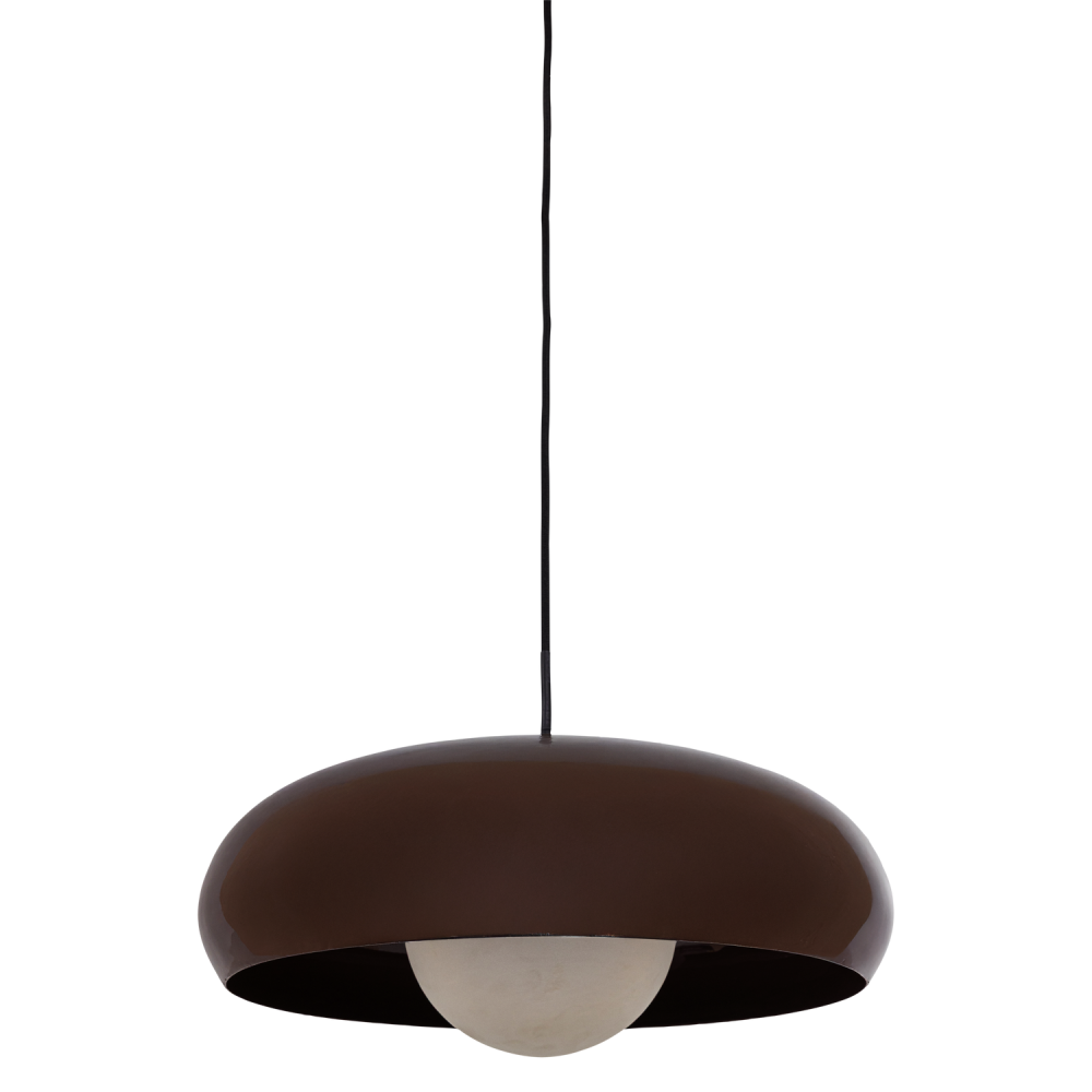 TIVO HANGLAMP ROND METAAL HOOGGLANS BRUIN