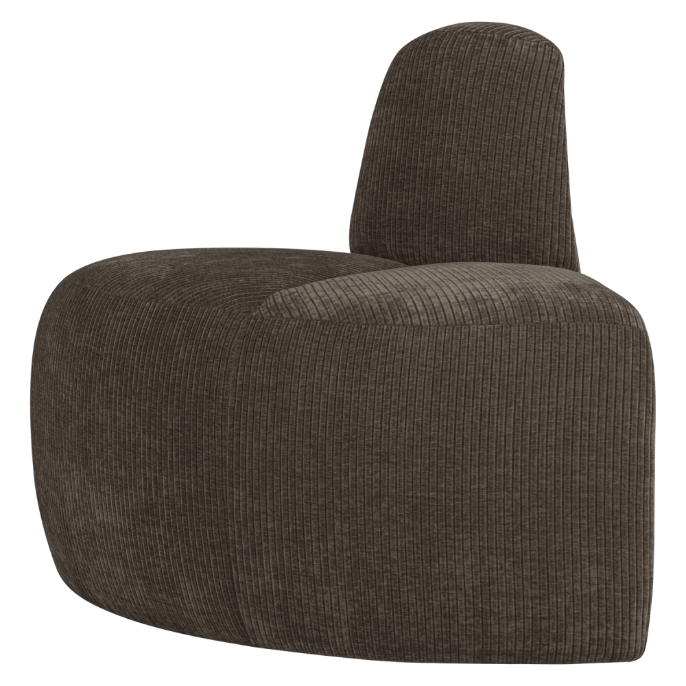 MOJO EETBANK HOEK ROND RUGLEUNING RIBSTOF BRUIN [fsc]