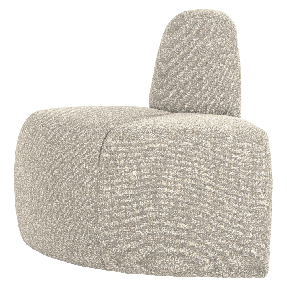 MOJO EETBANK HOEK ROND RUGLEUNING BOUCLE BEIGE MELANGE [fsc]