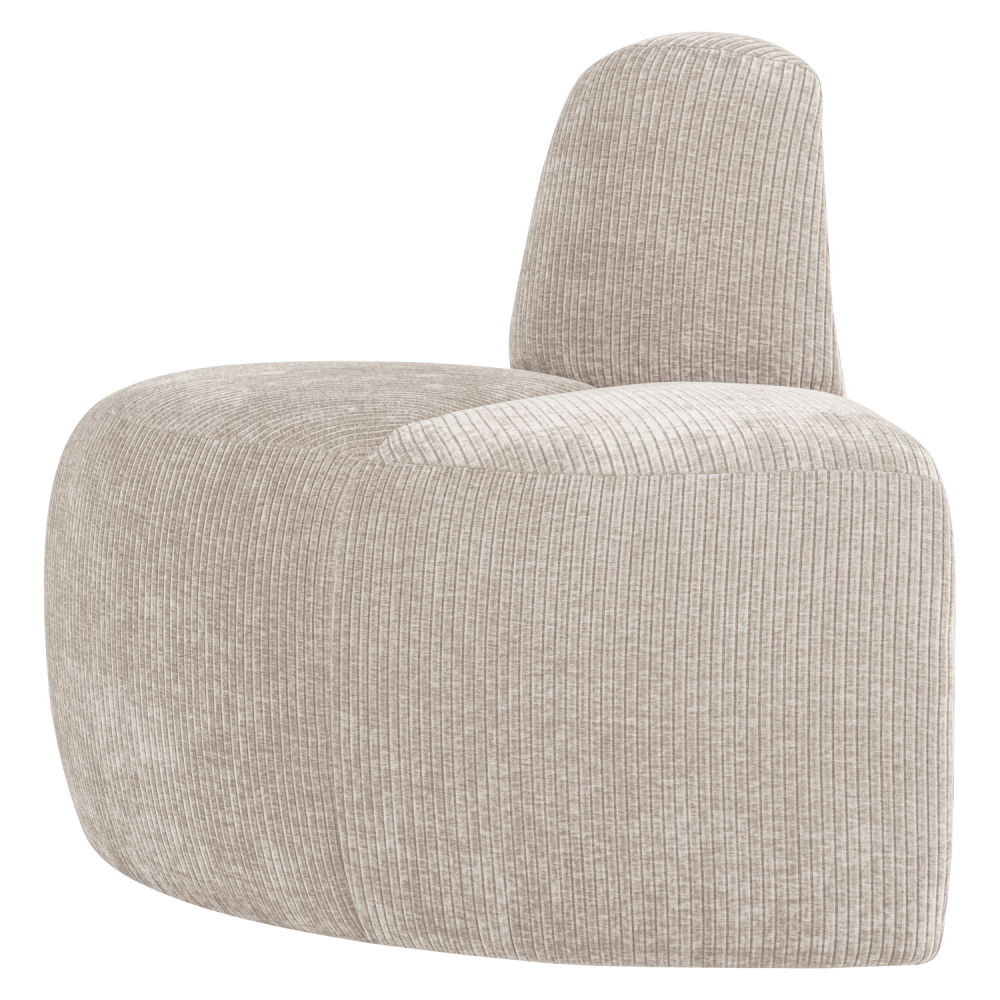 MOJO EETBANK HOEK ROND RUGLEUNING RIBSTOF ECRU [fsc]