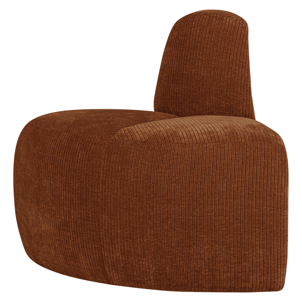 MOJO EETBANK HOEK ROND RUGLEUNING RIBSTOF ROESTBRUIN [fsc]