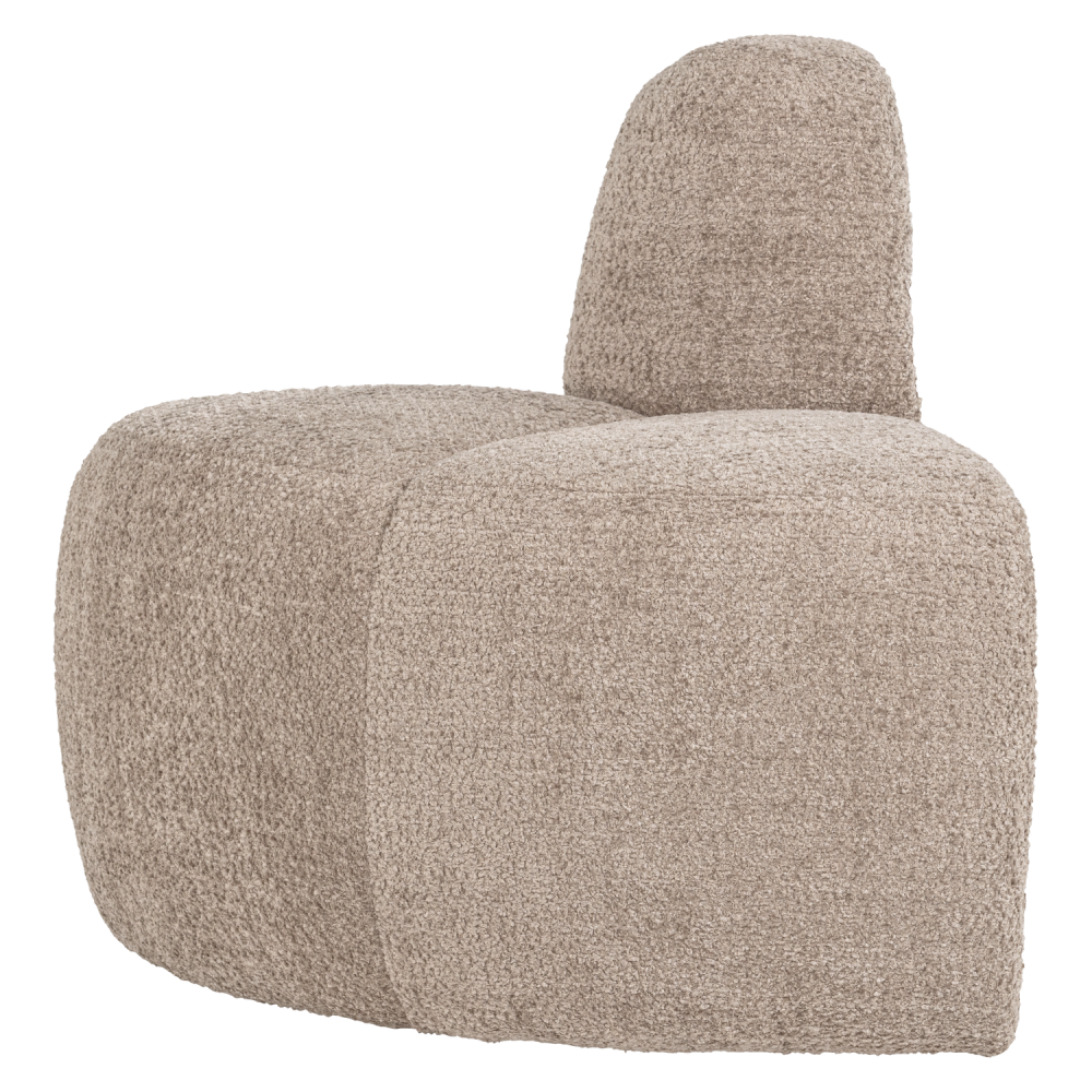 MOJO EETBANK HOEK ROND RUGLEUNING WOLLIG DONKERZAND [fsc]